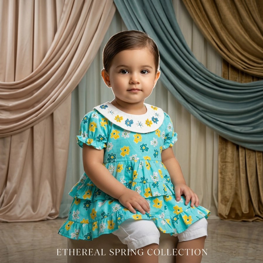 The Sweet Primrose Embroidered Collar Frock Set