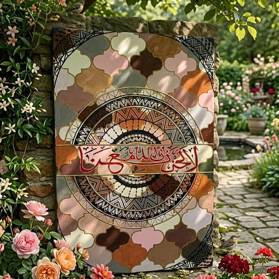 La Tahzan Hand-Painted Arabesque Islamic Wall Art