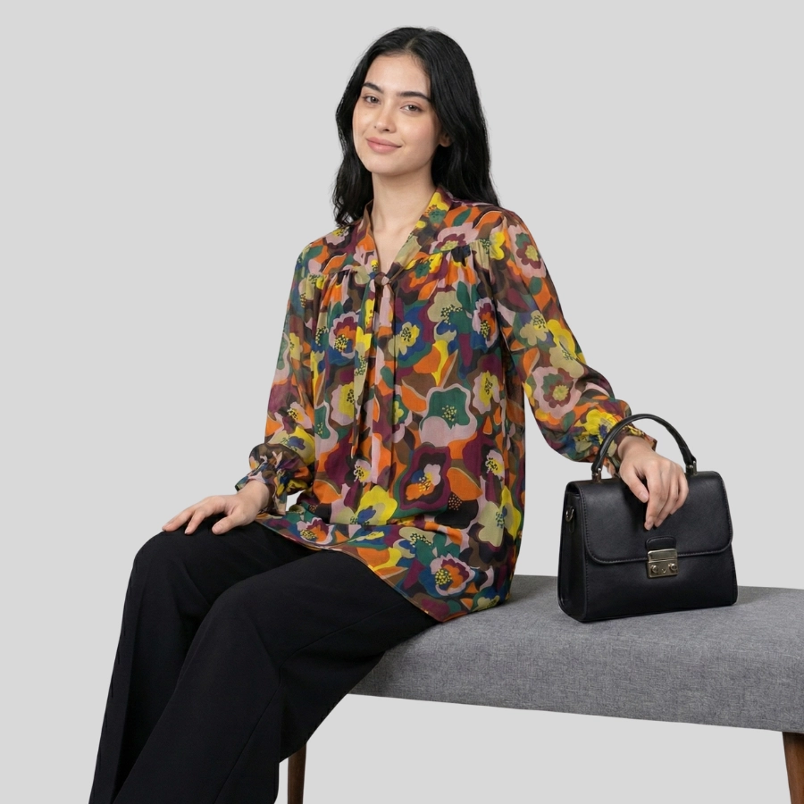 Korean Cute Chiffon Tops Ladies