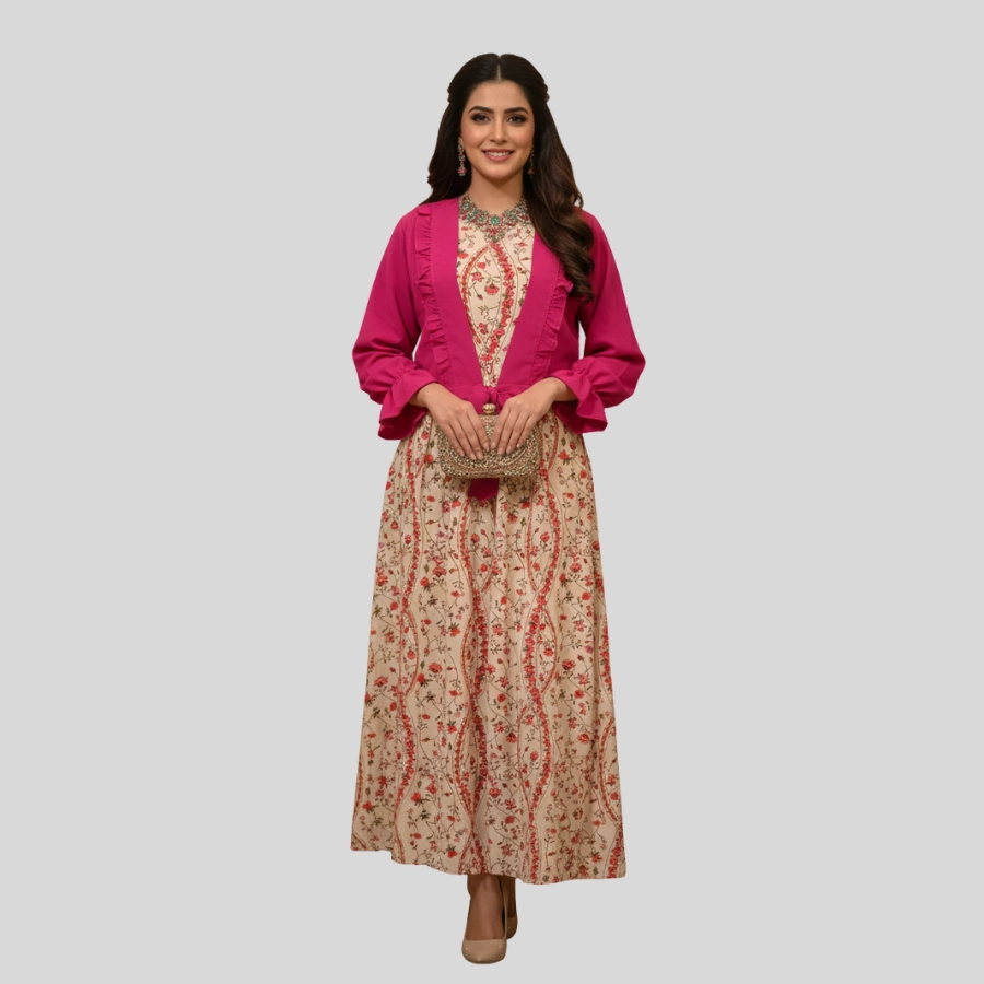 Girls Two Piece Maxi Jacket And Skirt